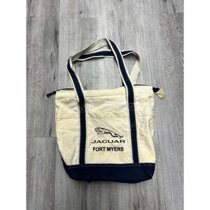 Vintage 2000s Jaguar Of Fort Myers FL Embroidered Canvas Tote Bag